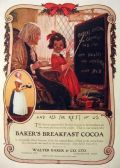 1922 Baker's Cocoa Ad ~ Norman Price Girl at Blackboard