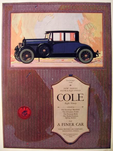 1922 Cole Eight Ninety Automobile Ad