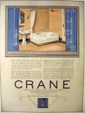 1923 Crane Bathroom Fixtures Ad ~ Yellow Tile Bathroom