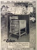 1923 Eden Washing Machine Ad ~ On the Line at Nine