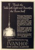1923 Ivanhoe Lighting Ad ~ Ivadine Lamp