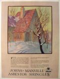 1923 Johns Manville Asbestos Ad ~ Winter Scene