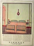 1923 Simmons Bed & Mattress Ad ~ Pale Apricot Bedroom