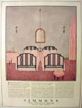 1923 Simmons Bed & Mattress Ad ~ Gray & Rose Colored Bedroom