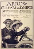 1912 Arrow Collar Ad ~ Man & Woman in Automobile