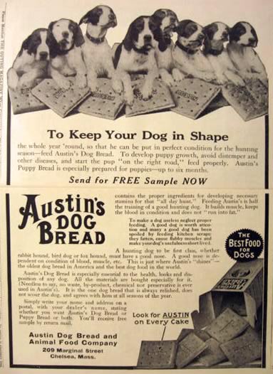 1912 Austin's Dog Bread Dog Food Ad