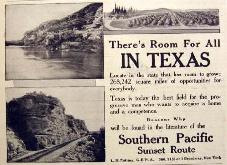 1912 Southern Pacific Railroad Ad ~ Room to Grow in Texas