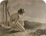 Antique Print ~ Steel Engraving ~ Beautiful Hindu Woman at Water's Edge