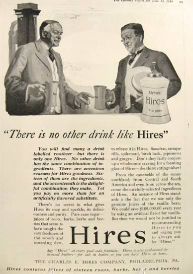 1919 Hires Root Beer Ad ~ Two Men Drink