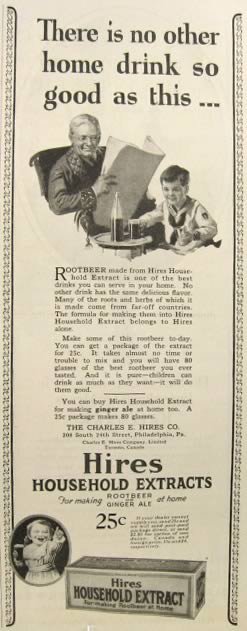 1924 Hires Root Beer Extract Ad ~ Boy with Grandpa
