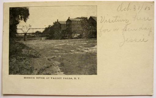 Hoosick River at Valley Falls, NY ~ PMC Postcard