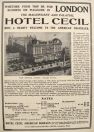 1906 Hotel Cecil Ad ~ London ~ Room & Restaurant Rates