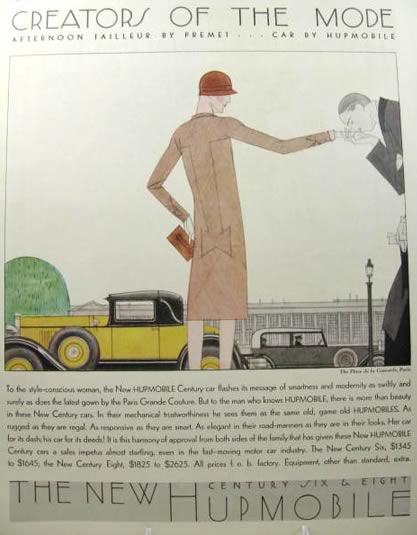 1929 Hupmobile Century Ad ~ Place de la Concorde