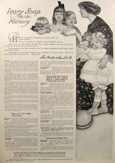 1912 Ivory Soap Ad ~ In the Nursery