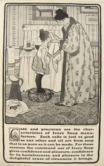 1901 Ivory Soap Ad ~ Jessie Willcox Smith ~ Mom with Towel