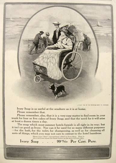 1908 Ivory Soap Ad ~ Boardwalk Rolling Chair