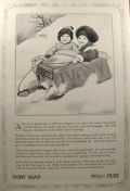 1912 Ivory Soap Ad ~ Katharine Wireman ~ Children on Sled