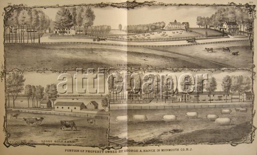 1878 Shrewsbury, NJ Antique Print ~ George Hance Property