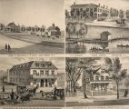 1878 Views of NJ Antique Print ~ West Creek, Oceanport, Sea Cliff, Squan Villa