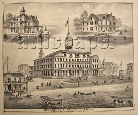 1878 Manasquan, NJ Antique Print ~ Lavallette City