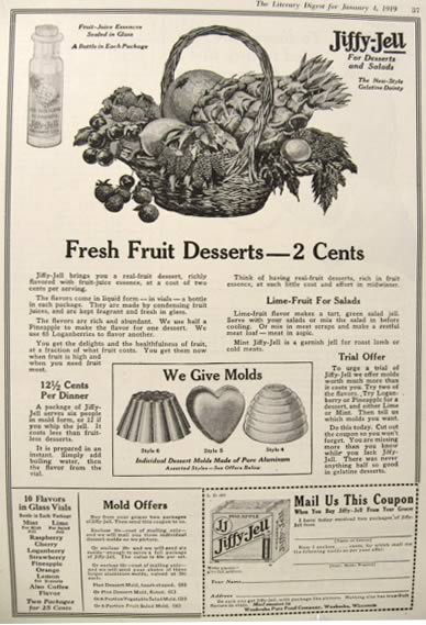 1919 Jiffy Jell Liquid Flavors Ad