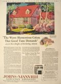 1928 Johns Manville Asbestos Shingles Ad ~Warm Harmonious Colors