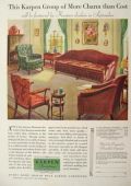 1929 Karpen Furniture Ad ~ More Charm Than Cost