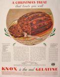 1931 Knox Gelatine Ad ~ Chocolate Plum Pudding Recipe
