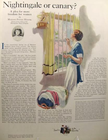 1925 American Laundry Ad ~ Frieda Hempel