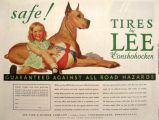 1934 Lee Tires Ad ~ Little Girl with Great Dane ~ Frederic Stanley