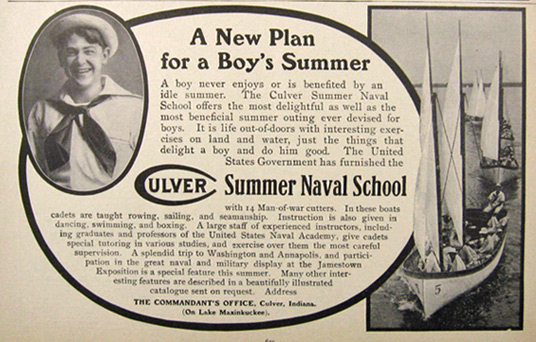 1907 Culver Summer Naval School Ad ~ Culver, IN