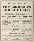 1907 Brooklyn Jockey Club Racing Schedule Ad ~ Gravesend, NY