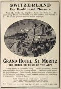1907 Grand Hotel St. Moritz Ad ~ Switzerland