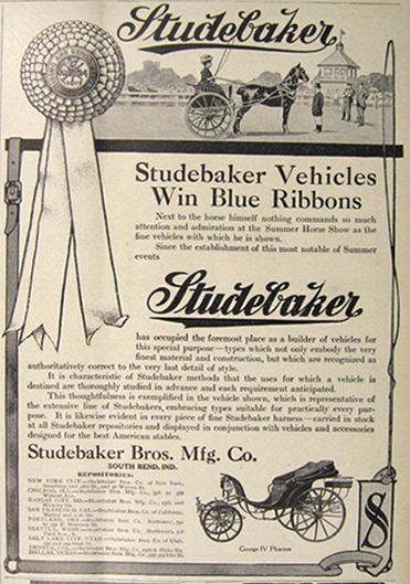 1907 Studebaker Ad ~ George IV Phaeton
