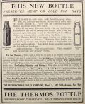 1907 Thermos Ad ~ New Bottle Preserves Heat & Cold