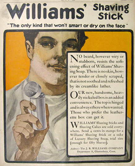 1907 Williams Shaving Stick Ad