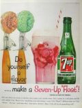 1961 7-Up Ad ~ Seven Up Ice Cream Float