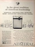 1961 Admiral Golden Eagle Transistor Radio Ad