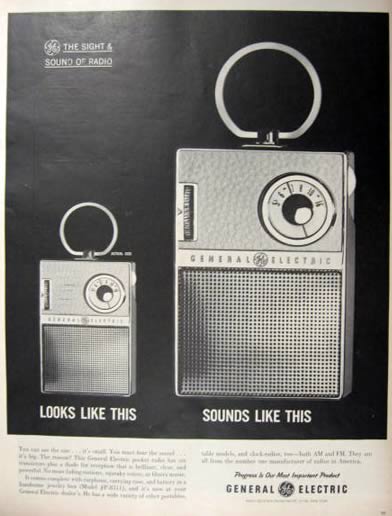 1961 GE Pocket Transistor Radio Ad