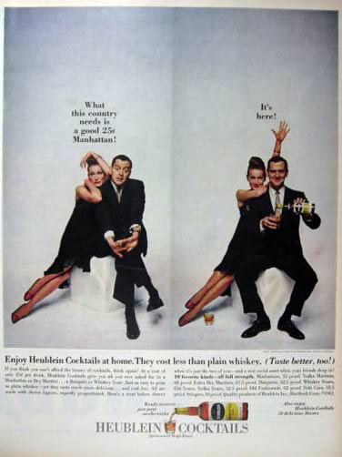 1961 Heublein Cocktails Ad ~ Tony Randall