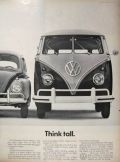 1961 Volkswagen Station Wagon Bus Ad ~ Think Tall