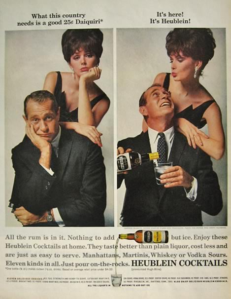1963 Heublein Cocktails Ad ~ Darren McGavin
