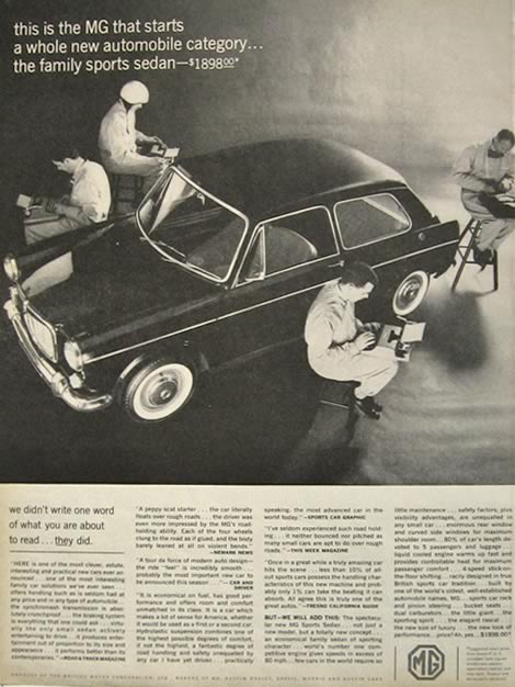 1963 MG Sports Sedan Photo Ad