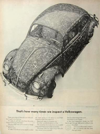 1963 Volkswagen VW Beetle Ad ~ Inspection