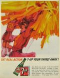 1964 7-Up Ad ~ Cheerleader ~ Bob Peak Art