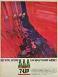 1964 7-Up Ad ~ Woman Hunter ~ Bob Peak Art