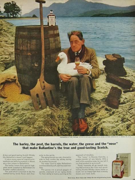 1964 Ballantine's Scotch Ad ~ Luss, Scotland