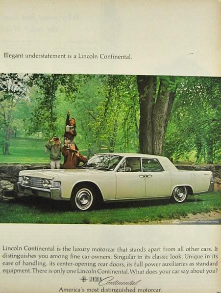 1964 Lincoln Continental Ad ~ Elegant Understatement