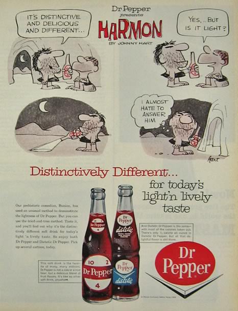 1964 Dr. Pepper Ad ~ Johnny Hart, Harmon