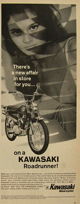 1967 Kawasaki Roadrunner Motorcycle Ad
